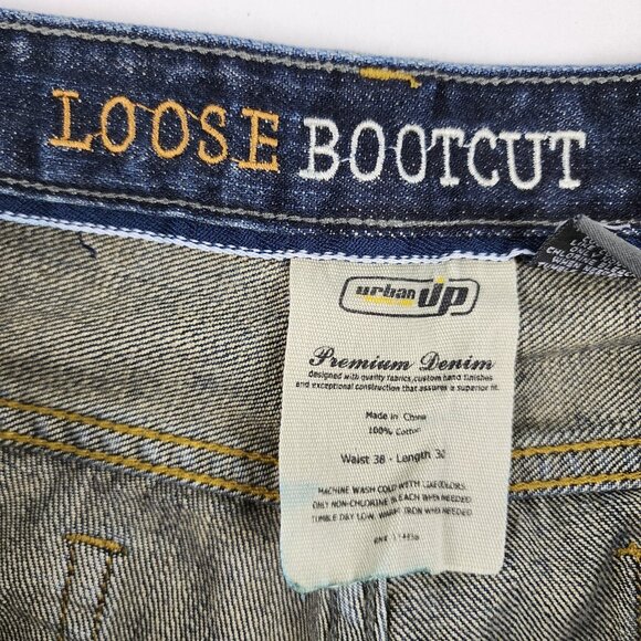 Urban Pipeline Urban Up Jeans Mens 38x30 Blue Loose Bootcut Denim - Picture 4 of 10